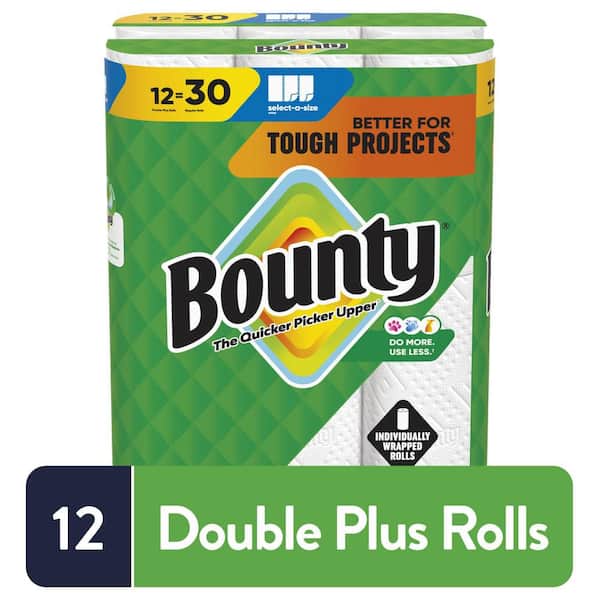 Bounty White, Select-A-Size Paper Towel Roll (12 Double Plus Rolls) 003077215665