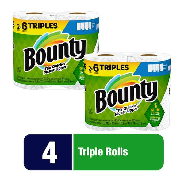 Bounty White, Select-A-Size Paper Towels (4 Triple Rolls) 078557165099