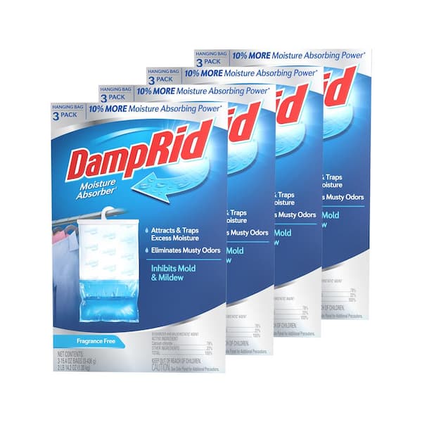 DampRid 15.4 oz. Fragrance Free Hanging Bag Moisture Absorber (12-Pack) FG83FFESBCS