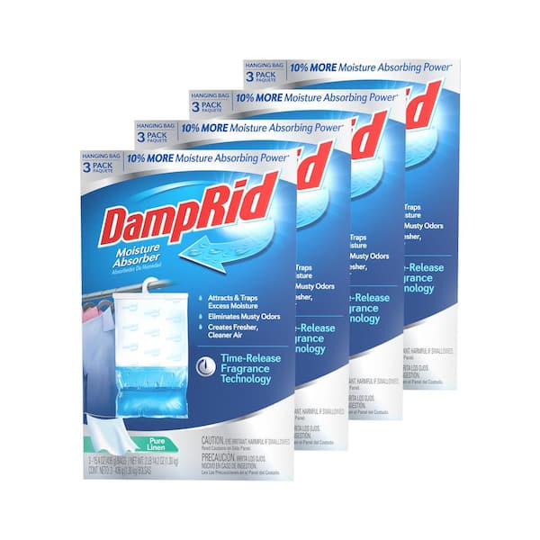 DampRid 15.4 oz. Hanging Bag Moisture Absorber Pure Linen Scent (12-Pack) FG83PLSBCS