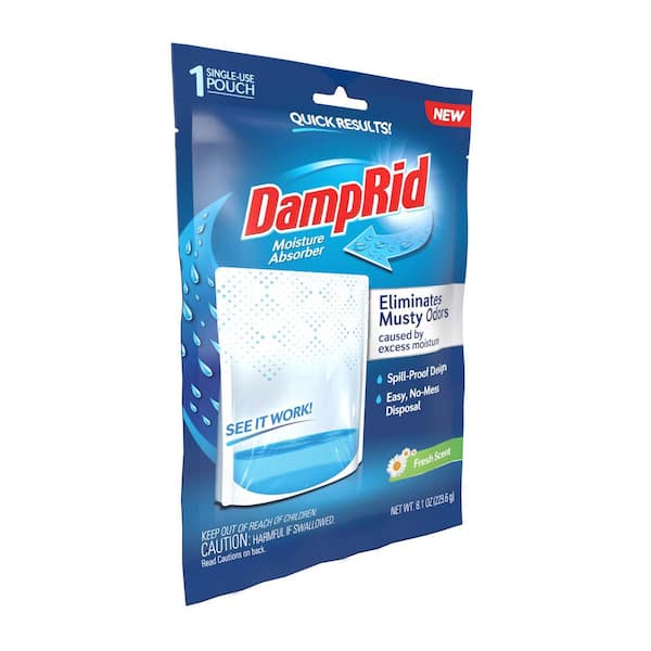 DampRid 8.1 oz, Fresh Scent, Single Use Bag Moisture Absorber, Pack of 1 FG20FS