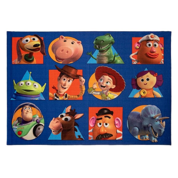 Disney Toy Story Squares Multi-Colored 4 ft. x 6 ft. Novelty Indoor Area Rug 31204