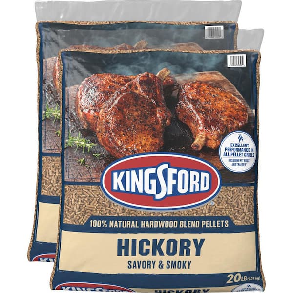 Kingsford 20 lbs. Hickory Wood BBQ Smoker Grilling Pellets (2-Pack) C-311704770-2