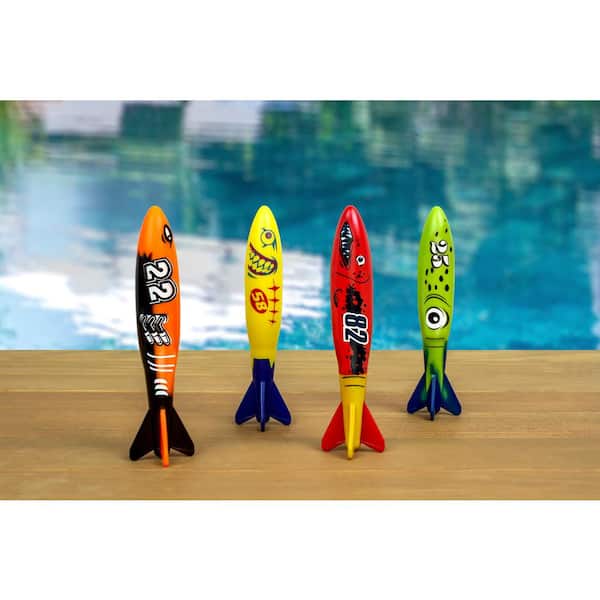 Poolmaster Torpedo Gliders Diving Toy Swimming Pool Game for Underwater Play (4-Pack) 72741