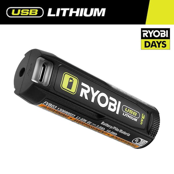 RYOBI USB Lithium 3.0 Ah Lithium-Ion Rechargeable Battery FVB03